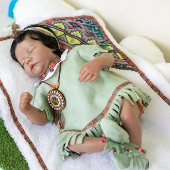 NPK 19-дюймовая Кукла Реборн Классический Бутик Индийский ребенок Кукла для новорожденных Levi Ручная краска 3D Кожа Коллекционная художественная кукла