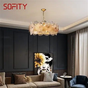 Люстра SOFITY Золотая подвесная лампа Постмодернистский домашний круглый светильник для гостиной-столовой