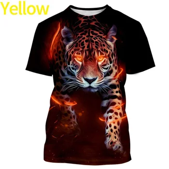 Мужская модная креативная футболка с 3D тигровым принтом, повседневная летняя нейтральная футболка с изображением животного Тигра с короткими рукавами и круглым вырезом