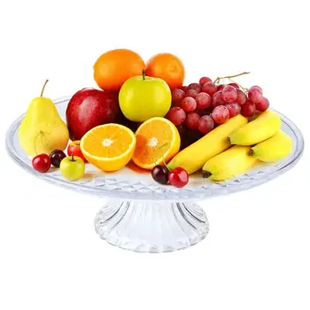Высококачественная Хрустальная Тарелка для фруктов Пластиковая С Подставкой Для домашней Кухни, Поднос для сухофруктов, семян дыни