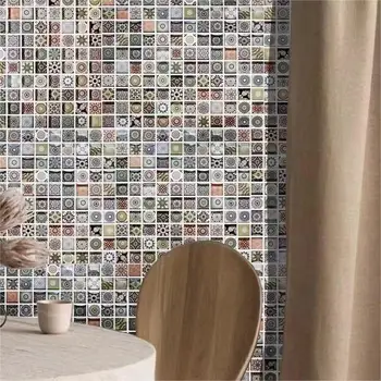 Классическая цветочная мозаика из хрусталя с принтом для настенной плитки в ванной