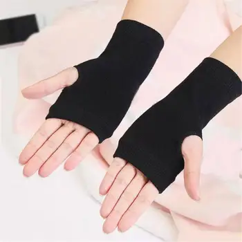 Зимние женские хлопчатобумажные перчатки Мужские спортивные велосипедные перчатки без пальцев, вязаные короткие осенние тонкие рукава для рук на открытом воздухе