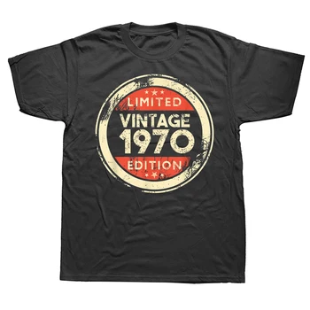 53 года Винтаж 1970-х, классические Уникальные футболки, летняя графическая уличная одежда, подарки на день рождения с коротким рукавом, футболка, мужская одежда