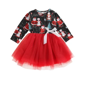 Рождественское платье для девочек Ma & Baby от 1 до 6 лет, Новинка 2021 года, Детские Платья-пачки из Красного Тюля для девочек, Праздничный Рождественский Костюм DD40