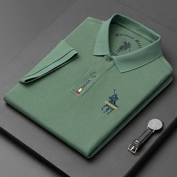 Рубашка поло из 100% хлопка премиум-класса, мужская дизайнерская новая футболка с логотипом бренда с вышивкой, Рубашка Paul с коротким рукавом, летний модный мужской топ