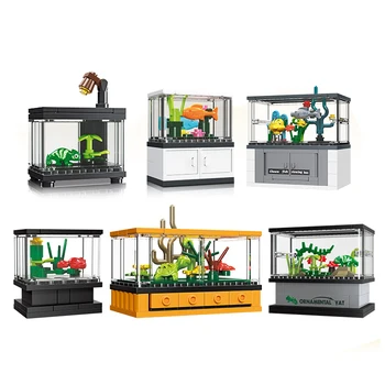 Банка для рыбы Аквариум Морские животные Украшение аквариума Строительные блоки Moc Brick Обучающие Строительные игрушки для детей Подарки