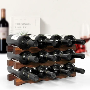 Стеллаж для хранения красного вина из массива дерева креативный винный стеллаж для выставки товаров легкое украшение роскошного барного стола высокого класса кронштейн для бутылки вина