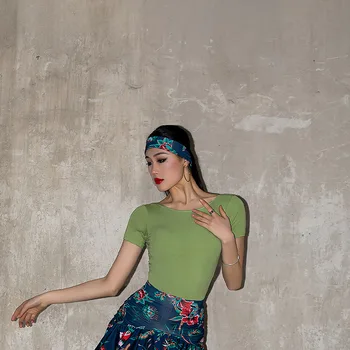 Латиноамериканский танец национальный стандарт танцевальной практики одежда topwo для женщин для взрослых новая танцевальная одежда модное боди с короткими рукавами и открытой спиной