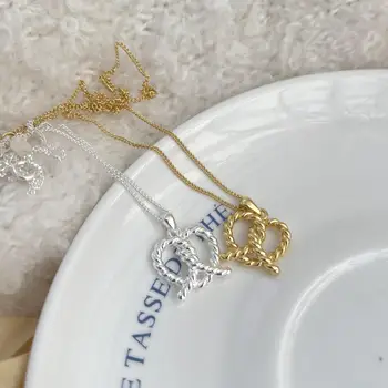 Ожерелье-цепочка из стерлингового серебра 925 пробы VIANRLA, Модное ювелирное ожерелье, Текстурные кольца, подвеска, 18-каратная позолоченная Золотая цепочка ручной работы