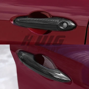 Для Alfa Romeo Giulia 952 Stelvio 949 2017 2018 Автомобильная наружная дверная ручка из настоящего углеродного волокна, поручень, накладка, наклейка для укладки