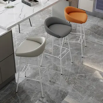 Легкий Роскошный Современный домашний модный барный стул Европейские барные стулья с простой спинкой Дизайнерская кухонная мебель для отдыха Высокие барные стулья GM