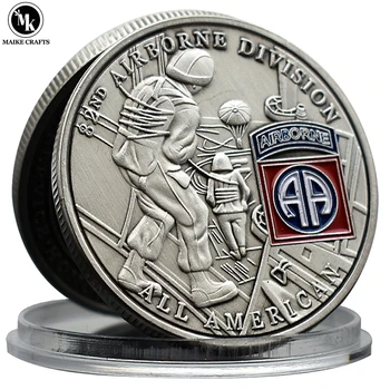 Американская 82-я воздушно-десантная дивизия Challenge Coin Металлические поделки Подарок для коллекции военных памятных монет