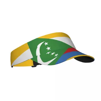 Летняя солнцезащитная шляпа с регулируемым козырьком, топ с защитой от ультрафиолета, Пустая спортивная солнцезащитная кепка с флагом Коморских островов