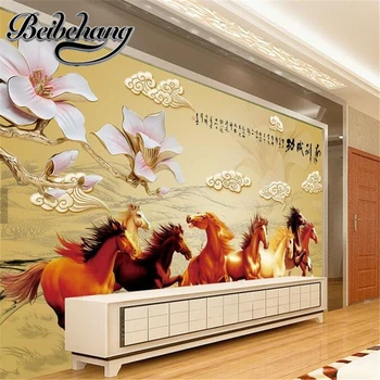 eibehang Room Обои для гостиной на заказ 3D скульптура Цветок магнолии к успеху Фоновая стена телевизора