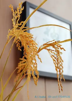 6 ШТ. Красивое искусственное желтое рисовое поле пластиковое растение для украшения дома сценический подарок F318