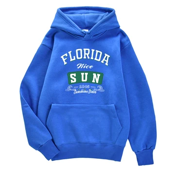 Florida Nice Sun 1845, Мужские Пуловеры с принтом Sunshine States, Универсальные Спортивные Топы, Повседневная одежда Оверсайз, Классический Спортивный костюм С Круглым вырезом