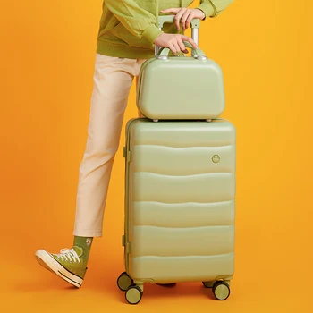 Набор для багажа на колесиках 20-дюймовый кейс для ручной клади на тележке для багажа большой вместимости, женская модная косметичка, чемодан на колесиках