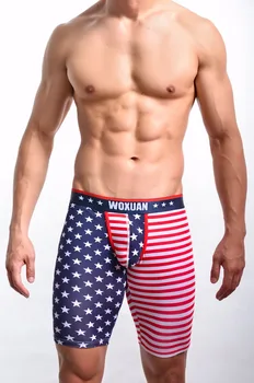 Новое Поступление Летняя мода С принтом флага США Для мужчин, Сексуальная новинка, обтягивающие леггинсы, плавки / Веселые брюки для отдыха, пляжная одежда