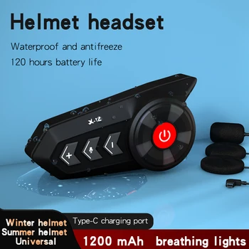 Гарнитура для мотоциклетного шлема Bluetooth, Беспроводная громкая связь, музыкальная гарнитура, наушники для громкой связи, водонепроницаемые наушники для езды на велосипеде