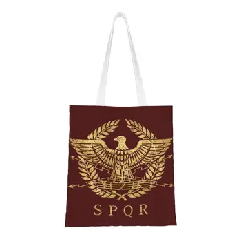 Многоразовая эмблема Орла Римской империи - Винтажная Золотая хозяйственная сумка, женская холщовая сумка-тоут, прочные продуктовые сумки для покупок