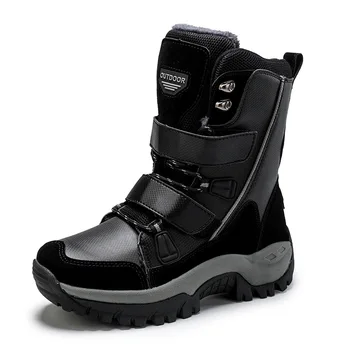 Модные противоскользящие водонепроницаемые женские зимние ботинки, теплая хлопчатобумажная обувь средней длины для отдыха на открытом воздухе, размер 36-42