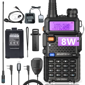 BaoFeng UV-5R 8 Вт Высокомощная Портативная Рация Двухдиапазонного Двухстороннего Радио VHF/UHF 136-174 МГц и 400-520 МГц Портативный Радиолюбительский Трансивер
