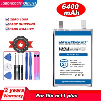 Аккумулятор LOSONCOER 6400 мАч для Fiio M11 Plus HIFI Музыкальный MP3 плеер динамик ячейки