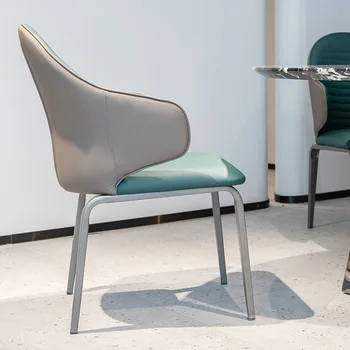 Роскошные обеденные стулья с кожаным дизайном, скандинавская спинка, кресло для макияжа, Представительская Эргономичная Мягкая мебель для дома Silla Comedor