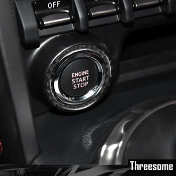Декоративное кольцо для кнопки запуска двигателя автомобиля из углеродного волокна, наклейки для Subaru BRZ Toyota 86 2013 2014 2015 2016