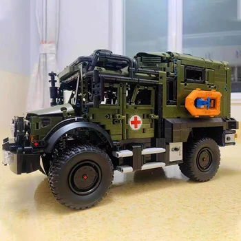 Технический военный строительный блок скорой помощи, внедорожная спасательная машина, Кирпичи для автомобиля, модель WW2, оружие, солдатские игрушки для детей, подарок MOC