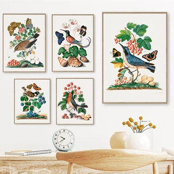 Абстрактная минималистичная акварельная птица Холст настенная живопись Красивый красочный плакат с изображением Птицы Картина для гостиной Домашний декор