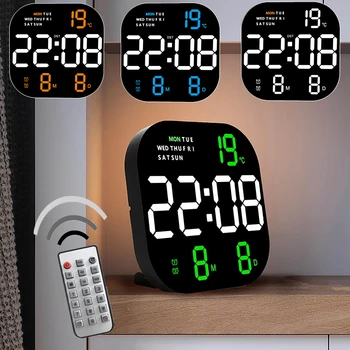 10-дюймовые модные настенные часы для гостиной, настольный будильник, простой светодиодный будильник, прикроватные часы с дистанционным управлением