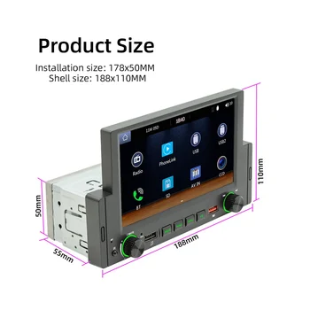 1 Din Универсальное Автомобильное Радио 6,2-Дюймовый Мультимедийный Плеер MP5 Autostereo Android Carplay MirrorLink Bluetooth с Камерой F170C