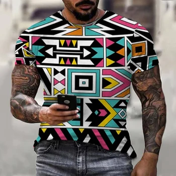 2023 Мужская забавная футболка с принтом в стиле ацтеков, уличная футболка Harajuku, повседневная модная одежда оверсайз, Летний Новый стиль