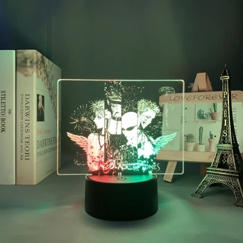 Двухцветная светодиодная лампа Аниме НАНА Черный камень для украшения спальни Ночник Подарок на День рождения Красочная Двухцветная лампа Манга НАНА