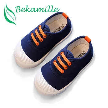 Bekamille, Новая парусиновая обувь для мальчиков и девочек, дышащие кроссовки, Детская повседневная обувь на плоской подошве, размер 21-30