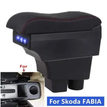 Коробка для подлокотника Skoda FABIA Для Skoda Fabia II 2008-2014 Центральный ящик для хранения автомобильного подлокотника, модифицированный автомобильными аксессуарами usb
