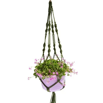 Вешалка для растений Макраме ручной работы, Вешалка для цветов / горшков для декора стен, сада во дворе, Подвесного кашпо, Подвесной корзины