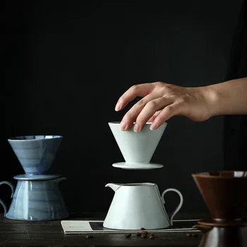 ★ Mr. Qing Бесшовный Винтажный бутик Для переливания кофе, Кофейник ручной работы, Керамическая чашка с фильтром