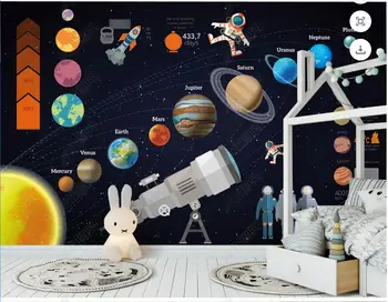 3d фотообои на заказ фреска HD Космическая звезда Астронавт Телескоп Детская тематическая комната домашний декор обои для стен 3d