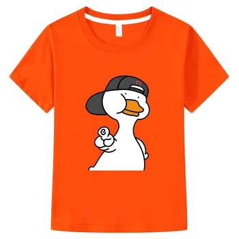 Футболки с аниме Duck Funko в стиле поп-панк, Милая футболка с мангой, Кавайный комикс, Футболка из 100% хлопка с короткими рукавами для мальчиков/девочек