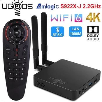 Оригинальный UGOOS AM6B Plus 1000M Dolby S922X-J Android 9 Smart TV Box 2.4/5G WiFi 6 100 BT 4K Ultra TV Приставка VS GT-KING Mecool
