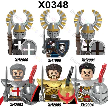 X0348 Средневековая война, Строительные блоки Римского солдата, Рыцарь Храма, Фигурки Золотого Рыцаря, Рождественские Игрушки для детей
