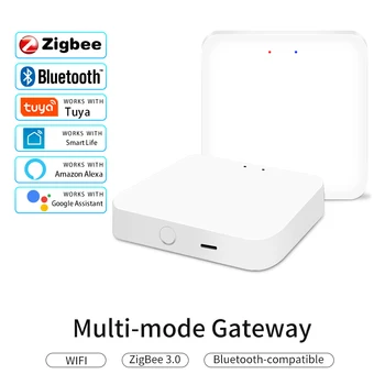 Tuya Smart Gateway Hub, Многорежимный мост для умного дома, WiFi, Bluetooth, приложение ZigBee, Беспроводное дистанционное голосовое управление Alexa Google Home