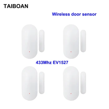 Беспроводной датчик окна и двери TAIBOAN 433 МГц для домашней системы безопасности, Панель Обнаружения Открытия/закрытия двери, Аксессуары для сигнализации EV1527