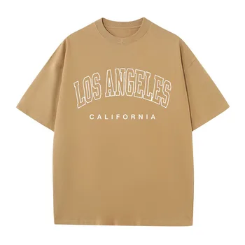 Женские топы с надписью Los Angeles California с коротким рукавом, летние повседневные хлопковые футболки, футболки высокого качества в стиле ретро.