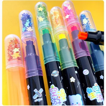 Knysna 6 Цветов Kawaii Star Highlighter Pen Карамельного цвета Милая ручка-стампер Ручной счет Подарки для студентов Школьные Канцелярские принадлежности