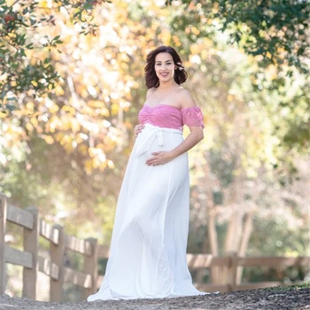 Пыльно-розовые длинные платья для фотосессии беременных, платья для душа ребенка, хлопковое кружевное платье для фотосессии беременной женщины
