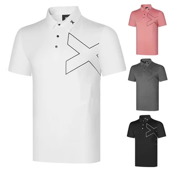Новые летние мужские рубашки для гольфа с короткими рукавами, дышащие быстросохнущие рубашки для гольфа, для отдыха, для занятий спортом на открытом воздухе, свободные футболки высокого качества, топ