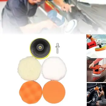 3-дюймовый диск для полировки автомобиля, 6 шт./компл. Самоклеящаяся Полирующая губка для депиляции, Шерстяное колесо, Полировальный коврик для автомобильного полировщика, адаптер для дрели